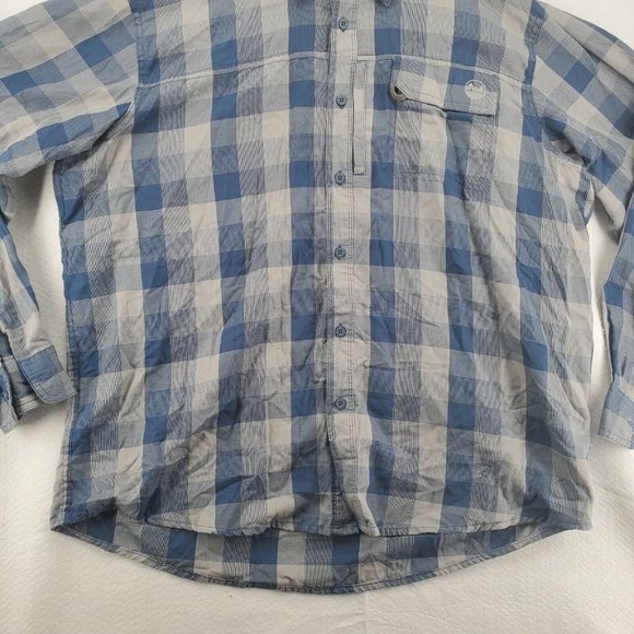 Wrangler Shirt Men's Long Roll Tab Sleeve Button Down Collared Plaid Blue XL - Picture 3 of 11